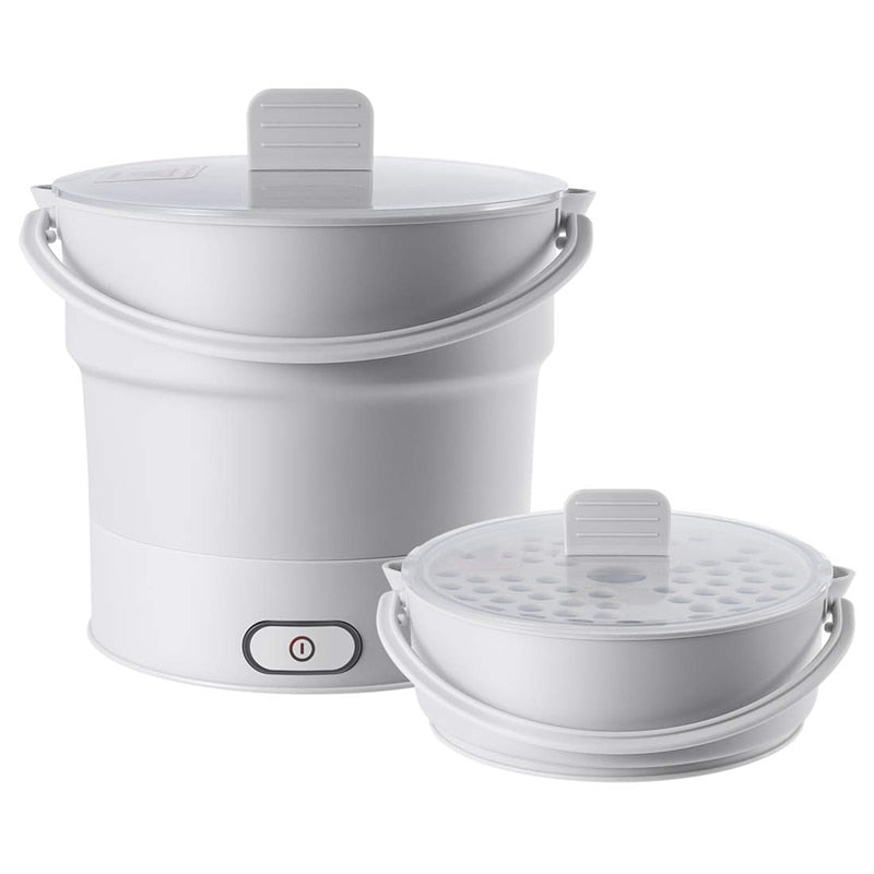 Folding Electric Skillet Kettle Heated Food Container Heated Lunch Box Cooker Portable Hot Pot Cooking Tea