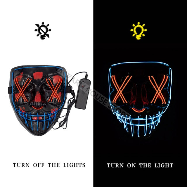Led Mask Halloween Party Masque