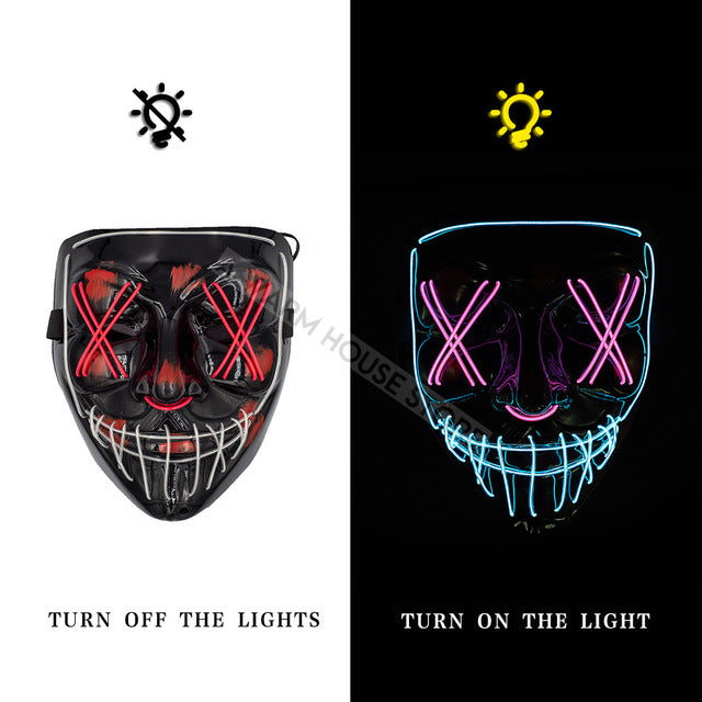 Led Mask Halloween Party Masque