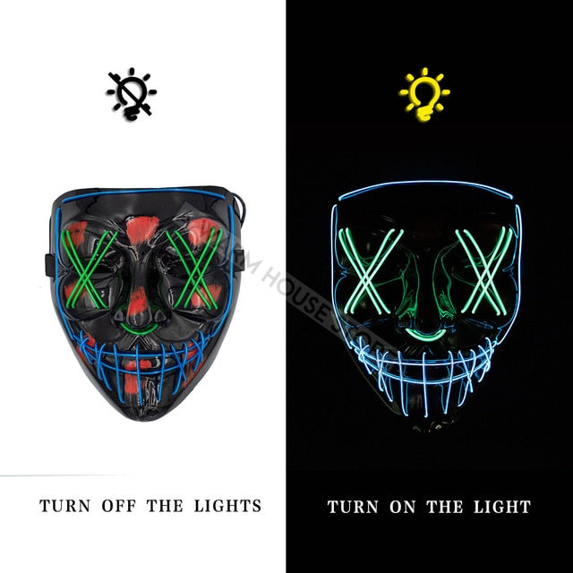 Led Mask Halloween Party Masque