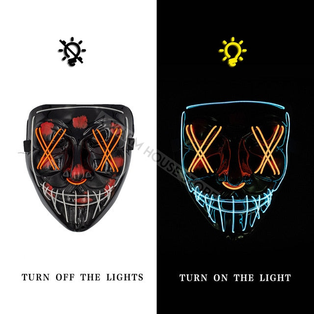 Led Mask Halloween Party Masque