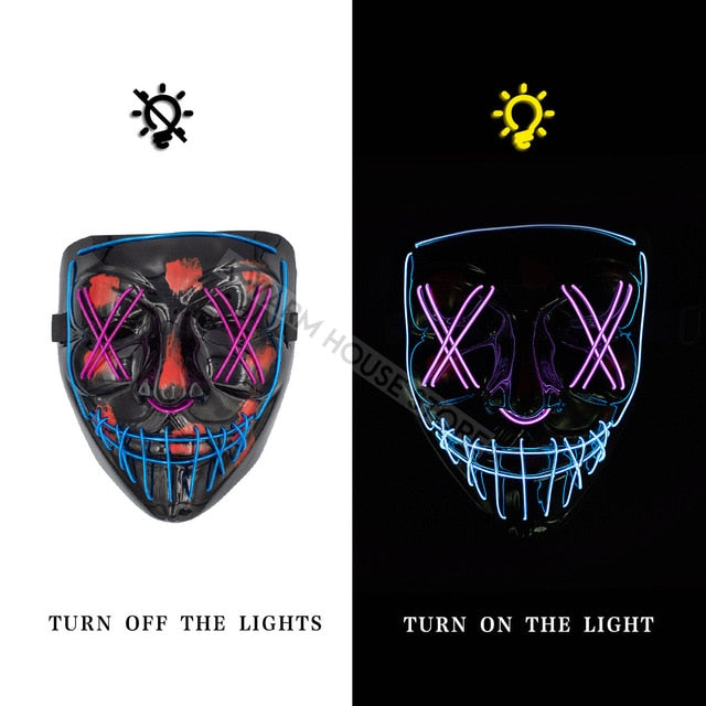 Led Mask Halloween Party Masque