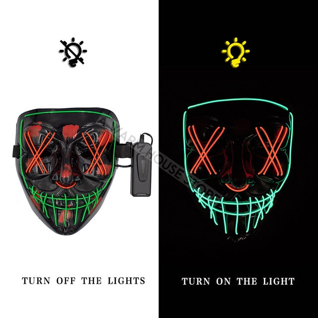 Led Mask Halloween Party Masque