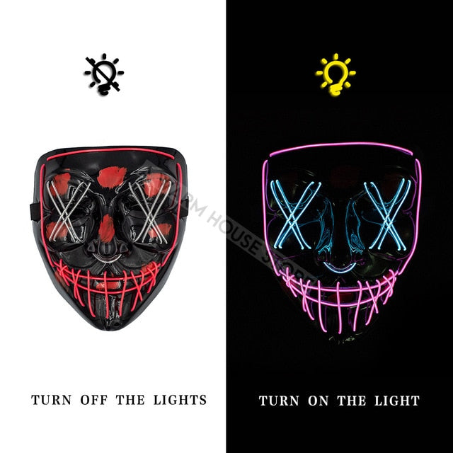Led Mask Halloween Party Masque
