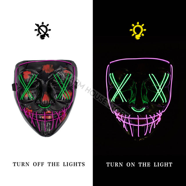 Led Mask Halloween Party Masque