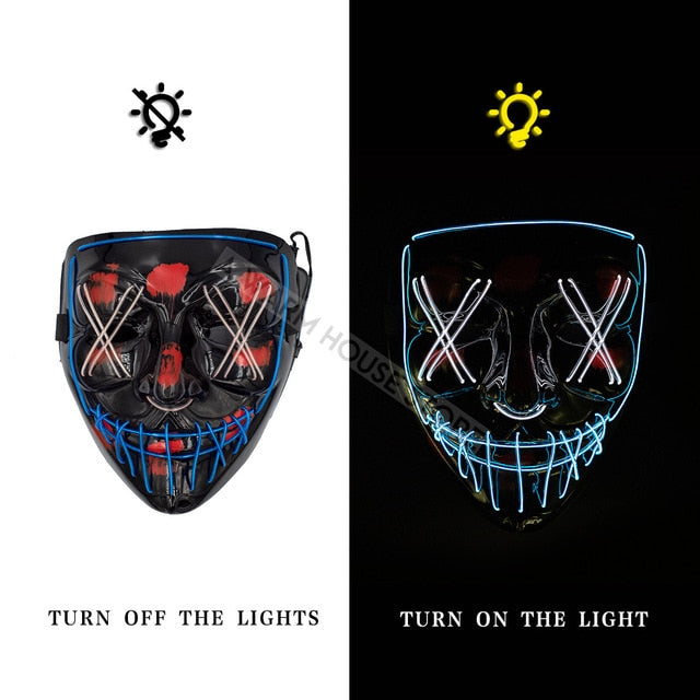 Led Mask Halloween Party Masque