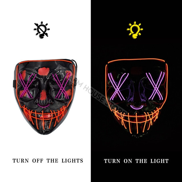 Led Mask Halloween Party Masque