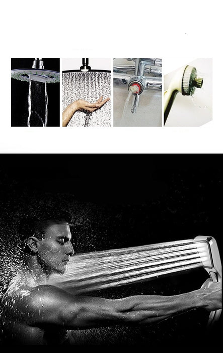 Pressure Rainfall Shower Head 300 Holes Shower Head Water Saving Filter