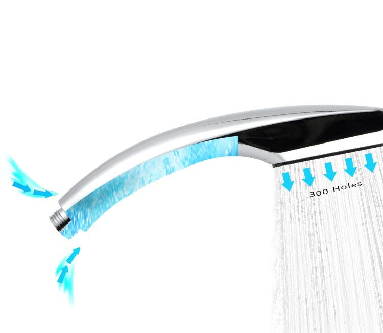 Pressure Rainfall Shower Head 300 Holes Shower Head Water Saving Filter