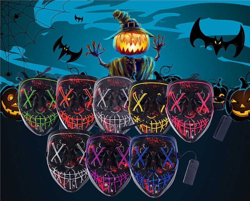 Led Mask Halloween Party Masque