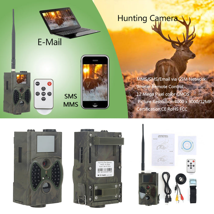 Hunting Camera GSM 12MP 1080P Photo Traps Night Vision