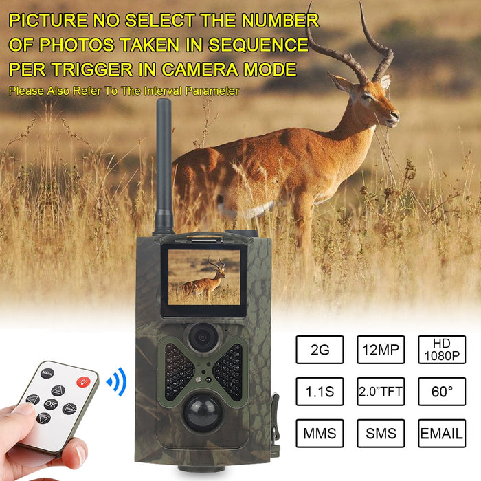 Hunting Camera GSM 12MP 1080P Photo Traps Night Vision