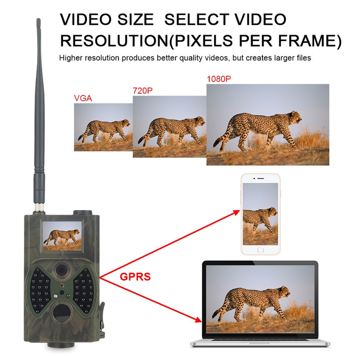 Hunting Camera GSM 12MP 1080P Photo Traps Night Vision