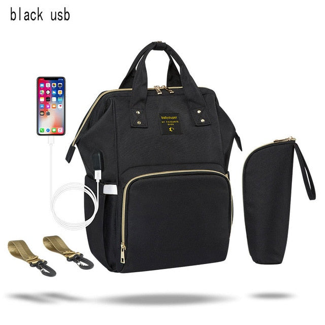 Large Capacity Nappy Bag with USB