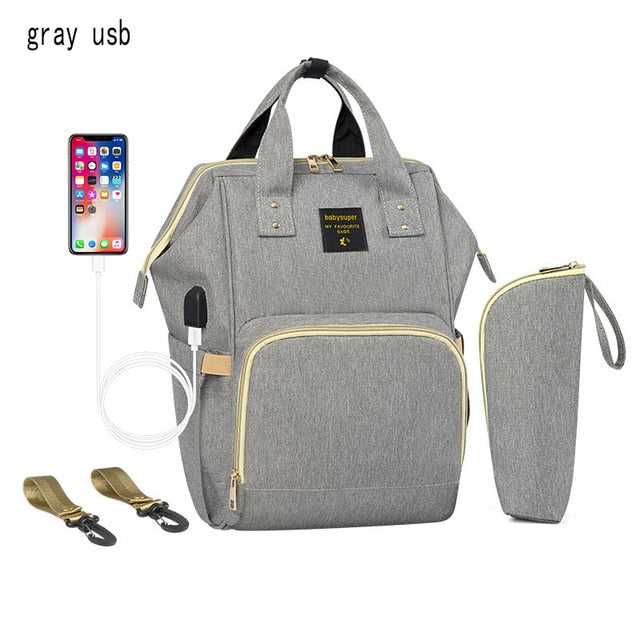 Large Capacity Nappy Bag with USB