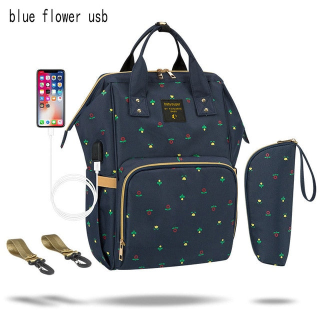 Large Capacity Nappy Bag with USB