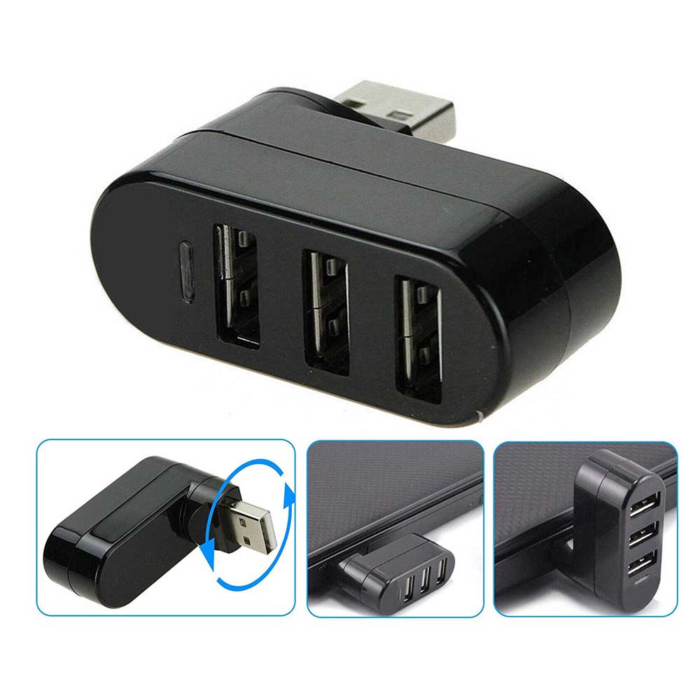 Mini Rotatable 3-Port USB Hub